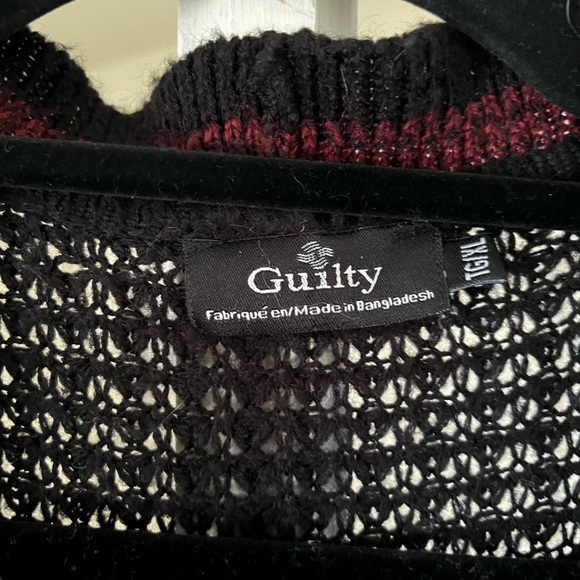 Striped Black and Red Long Cardigan - Picture 2 of 2